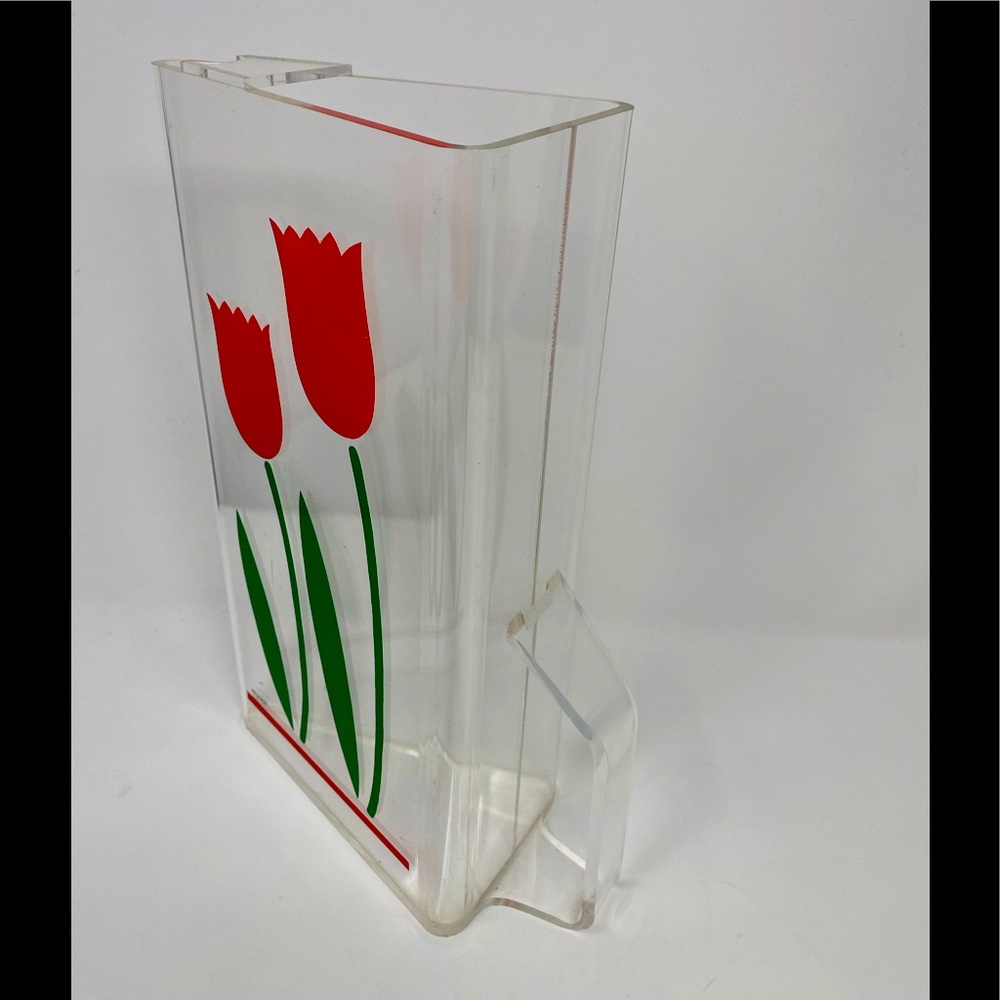 Vintage Tulips pitcher lucite 80’s cottagecore